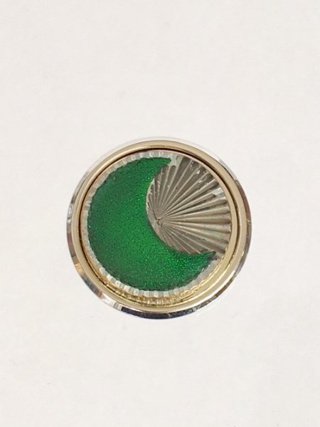 画像1: ゴルフ用グリーンマーカー イタリア 七宝焼き 飾りボタン 直径２.５cm グリーン (1)