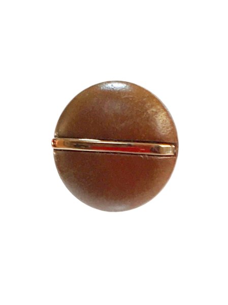画像1: 世界の飾りボタン ピンブローチ ブラウン (1)