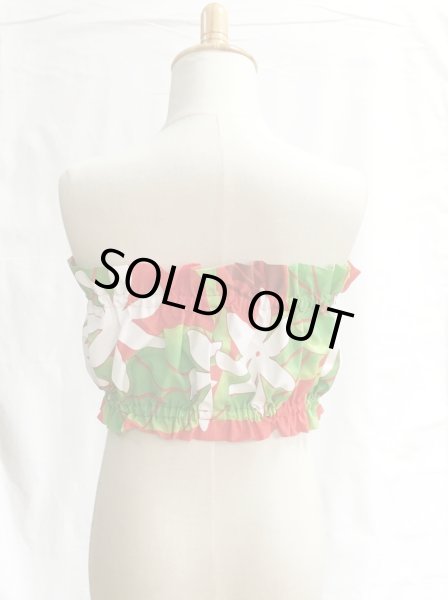 画像2: ハワイアン フラ ケイキ チューブトップ サイズ130号 ティアレ柄 レッド (a) (2)
