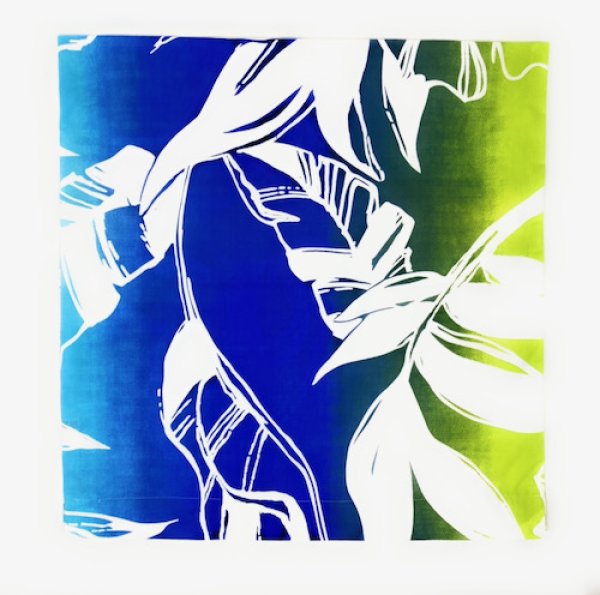 画像4: ハワイアン クッションカバー45CM ハイビスカス柄 ブルー (4)