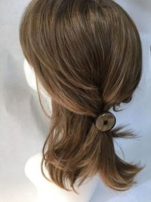 他の写真3: フランス 飾りボタン ヘアゴム ブルー