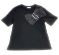 MAMARLINEセレクト　リボン　Tシャツ ブラック　フリーサイズ
