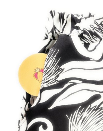 画像2: ハワイアン ファブリック シャーリングテーパードパンツ レフア柄 ブラック