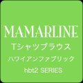 ハワイアン ファブリック Tシャツブラウス ハイビスカス柄 ホワイト サイズM