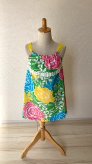 画像1: ハワイアン フリル キャミソール・ワンピース ケイキ（お子様用） ロケラニ柄 グリーン