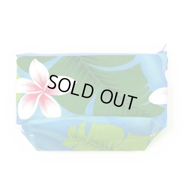 画像8: ハワイアン ファブリック ポーチ プリメリア柄 ブルー (8)
