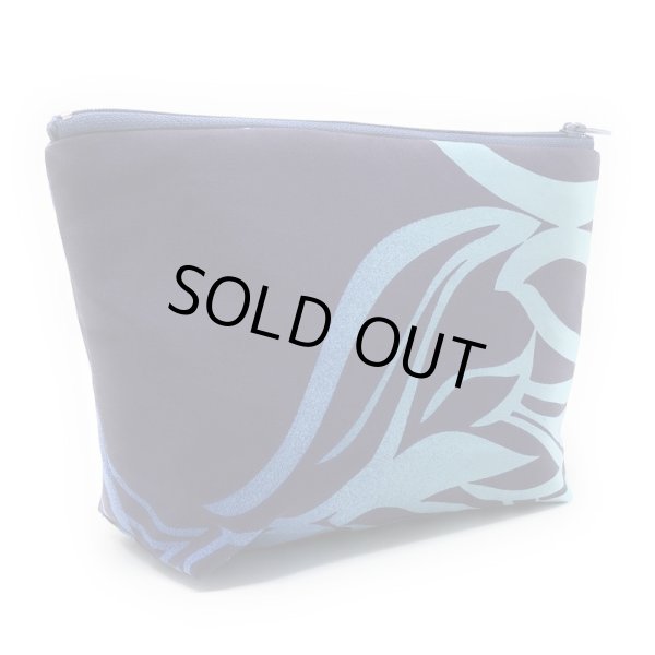 画像9: ハワイアン ファブリック ポーチ プロテア柄 ネイビー (9)