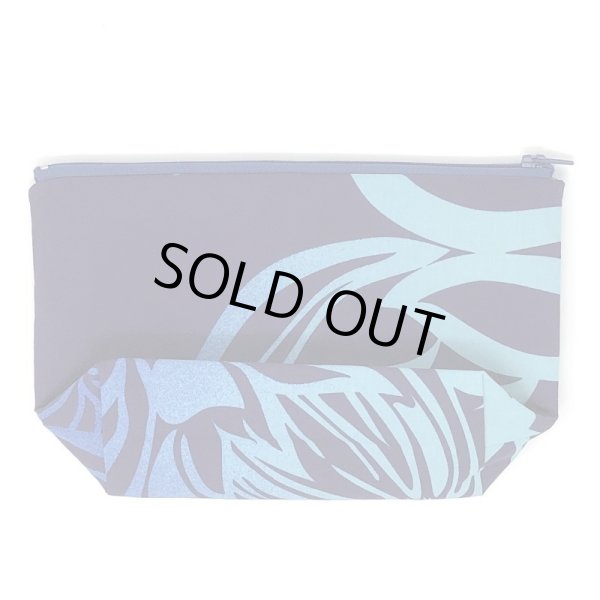 画像3: ハワイアン ファブリック ポーチ プロテア柄 ネイビー (3)