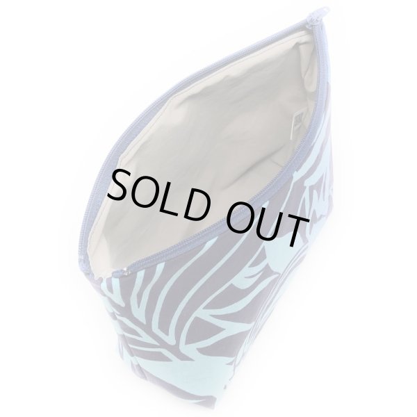 画像7: ハワイアン ファブリック ポーチ プロテア柄 ネイビー (7)