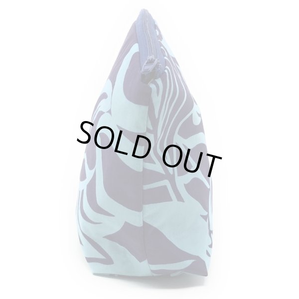 画像10: ハワイアン ファブリック ポーチ プロテア柄 ネイビー (10)