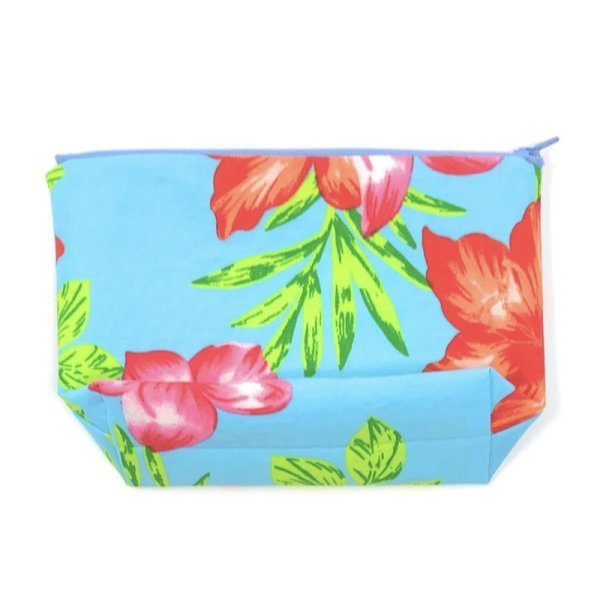 画像3: ハワイアン ファブリック ポーチ モハラ柄 ターコイズ (3)