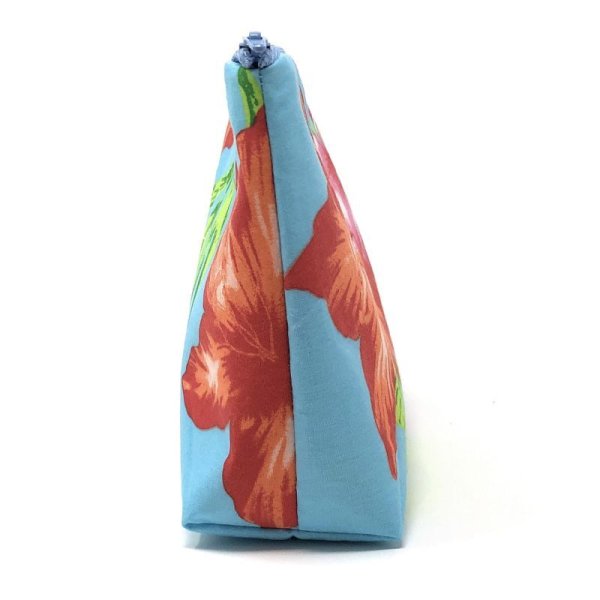 画像8: ハワイアン ファブリック ポーチ モハラ柄 ターコイズ (8)