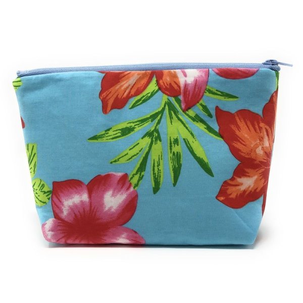 画像10: ハワイアン ファブリック ポーチ モハラ柄 ターコイズ (10)