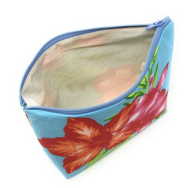 画像6: ハワイアン ファブリック ポーチ モハラ柄 ターコイズ (6)