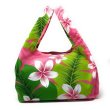 画像1: ハワイアン エコバッグ レジ袋型 お弁当サイズS プリメリア柄 ピンク (1)