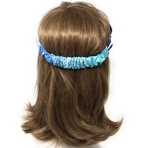 画像3: MAMARLINE（ママーライン） ハワイアン ファブリック ターバン・ヘアバンド ティアレ柄 ブルー グラーデーション (3)