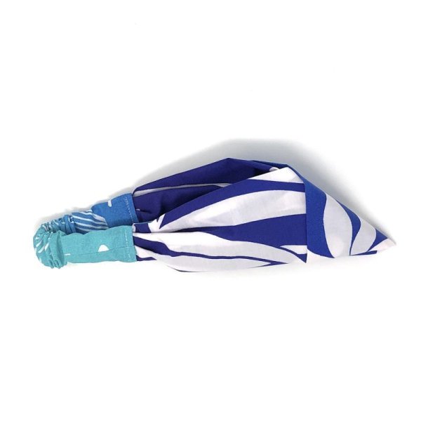 画像10: MAMARLINE（ママーライン） ハワイアン ファブリック ターバン・ヘアバンド ティアレ柄 ブルー グラーデーション (10)