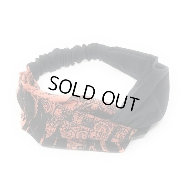 画像6: ハワイアン ファブリック ターバン・ヘアバンド カヒコ柄 赤茶色+ブラック (6)