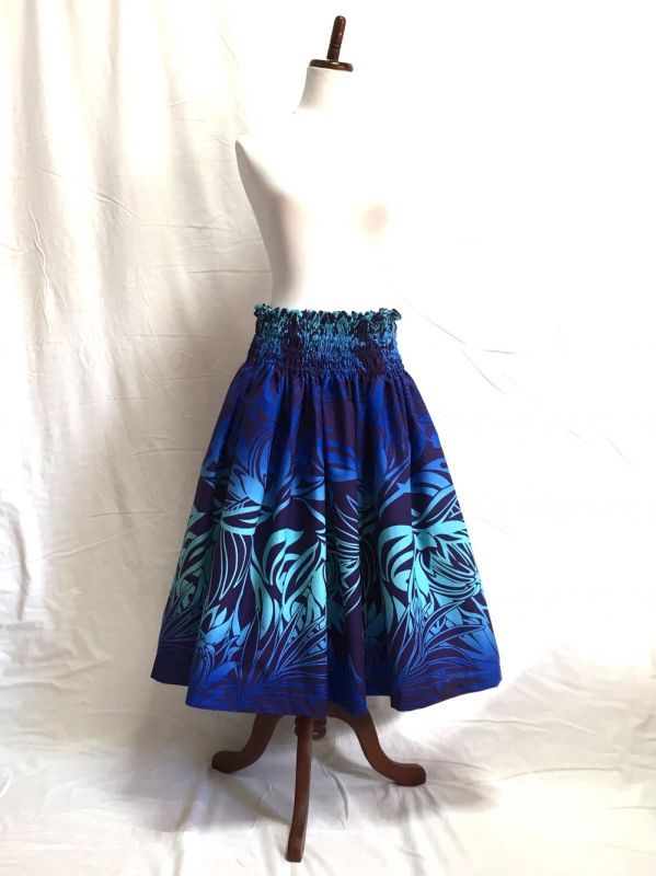 (ママーライン)MAMARLINE シングルパウスカート プロテア柄 スカート丈74cm ネイビーブルー pu-178s74