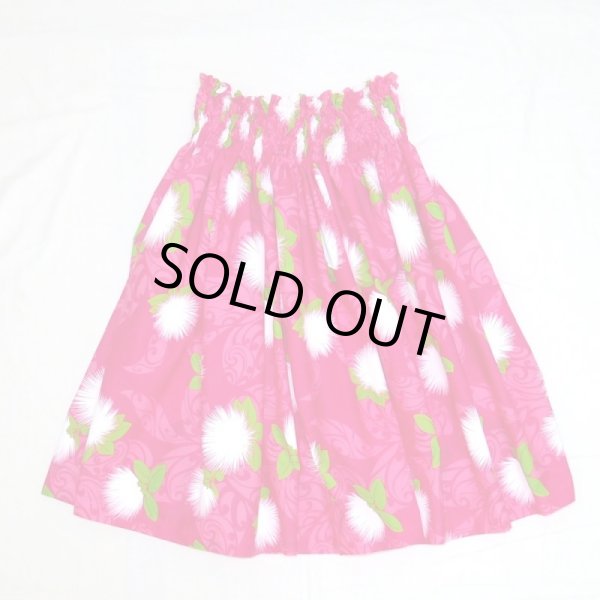 画像2: シングルパウスカート レフア柄 スカート丈７４cm ピンク