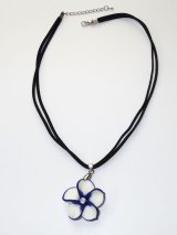 画像: ハワイアン アクセサリー カラフル プリメリアネックレス ネックレス全長４３cm ホワイト・ブルー