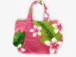 画像1: ハワイアン ミニ トートバッグ プリメリア柄 ピンク