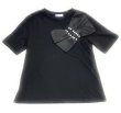 画像1: MAMARLINEセレクト　リボン　Tシャツ ブラック　フリーサイズ