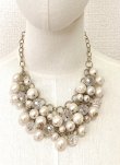 画像1: フェイクパール＆ビーズ ネックレス ネックレス全長46cm ホワイト