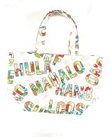 画像: ハワイアン ミニ トートバッグ ワード柄 クリーム