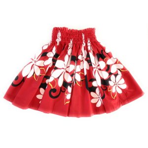 画像: MAMARLINEシングルパウスカート お子様用55丈ティアレ柄 レッド