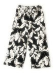 画像1: ハワイアン ワイド パンツ リーフ柄 ブラック