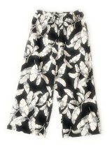 画像: ハワイアン ワイド パンツ リーフ柄 ブラック