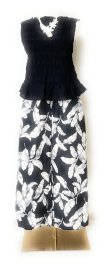 画像7: ハワイアン ワイド パンツ リーフ柄 ブラック