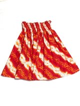 画像: シングルパウスカート スカート丈７４cm プリメリア・レイ柄 レッド