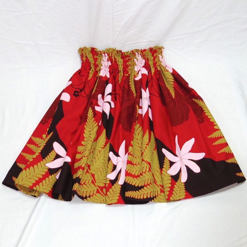 画像3: シングルパウスカート ティアレ柄 スカート丈７２cm レッド