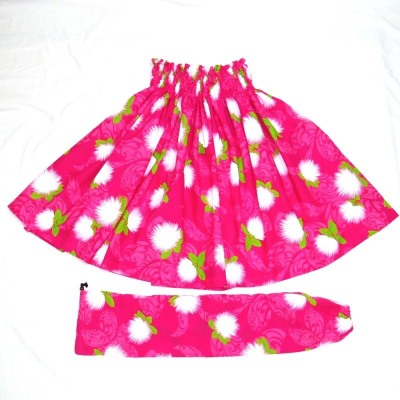 画像: シングルパウスカート レフア柄 スカート丈７０cm ピンク