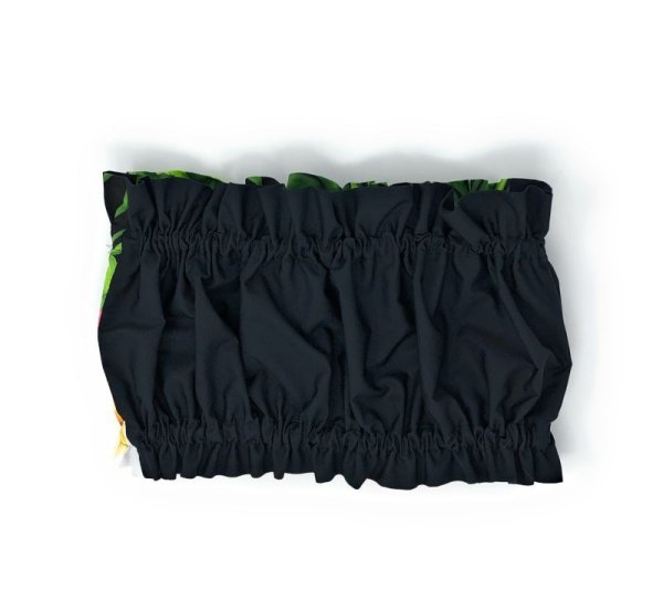 画像: シングルパウスカート ケイキ（子供用）丈４６cm ハイビスカス柄 ブラック