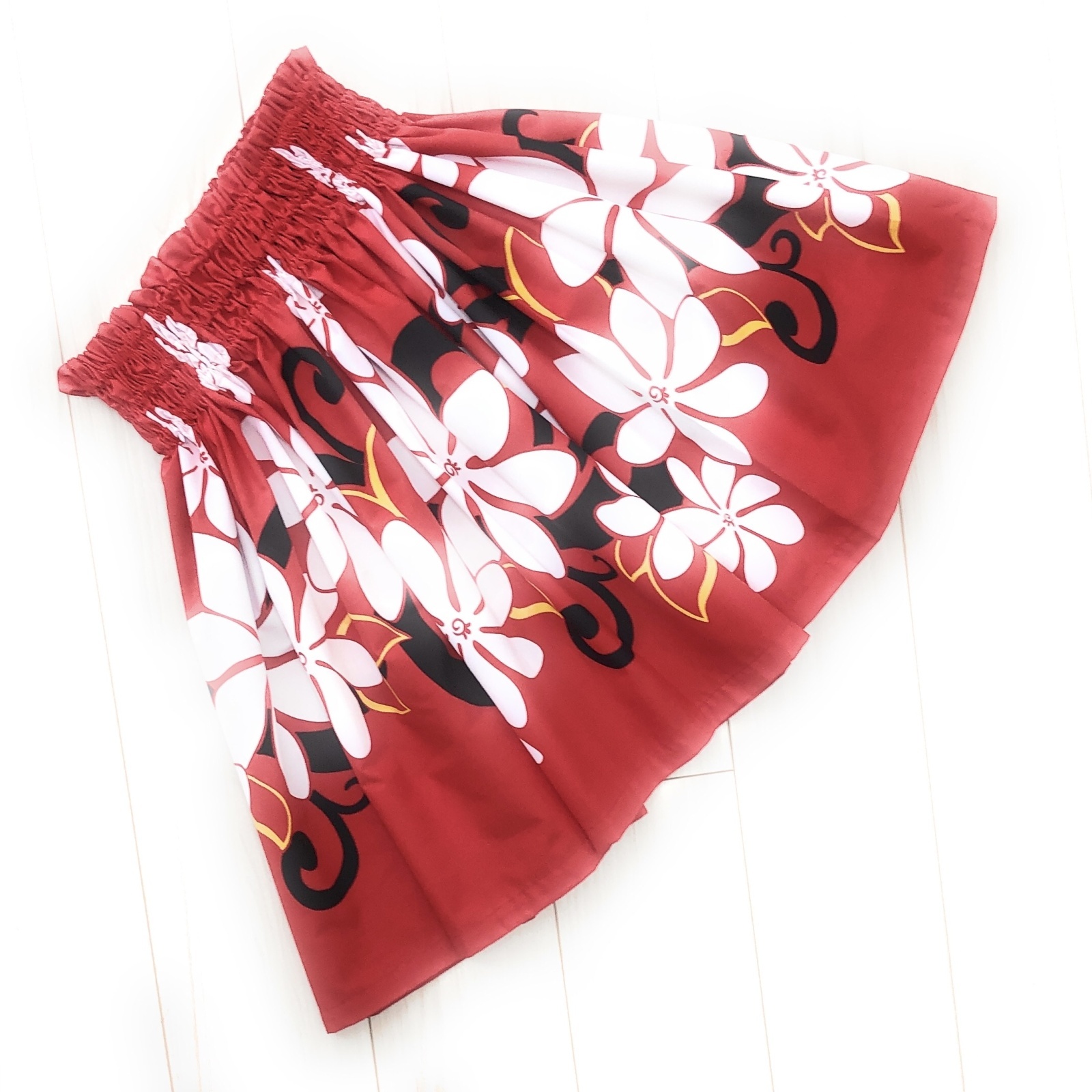 画像2: MAMARLINEシングルパウスカート お子様用55丈ティアレ柄 レッド