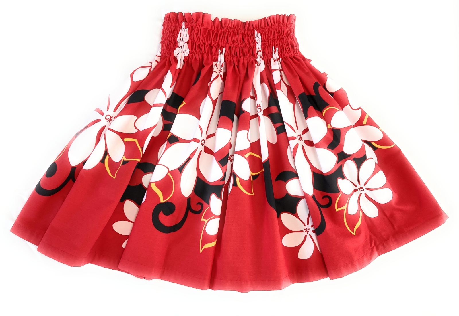 画像1: MAMARLINEシングルパウスカート お子様用55丈ティアレ柄 レッド