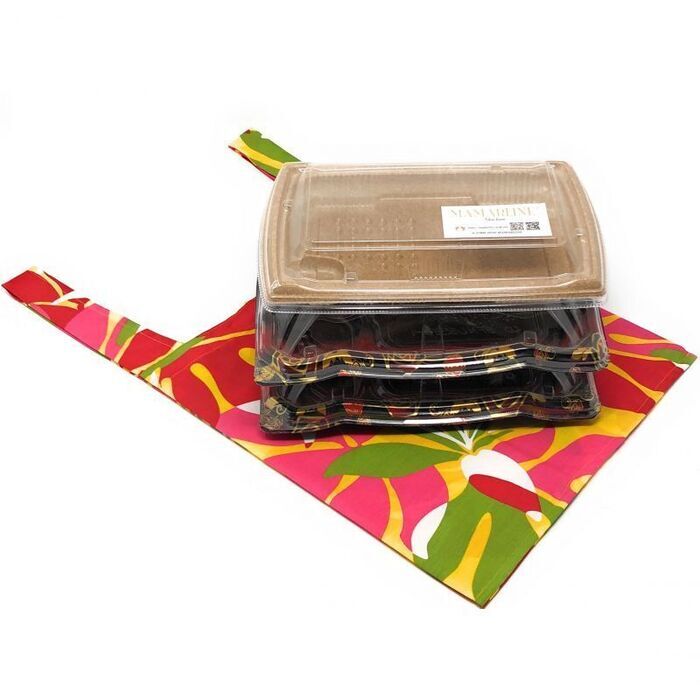 画像: ハワイアン エコバッグ レジ袋型 お弁当サイズS スパイダーリリー柄 イエロー