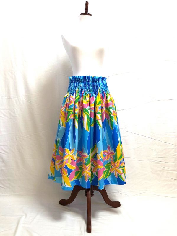 画像2: シングルパウスカート ティアレ柄 スカート丈７４cm ターコイズ